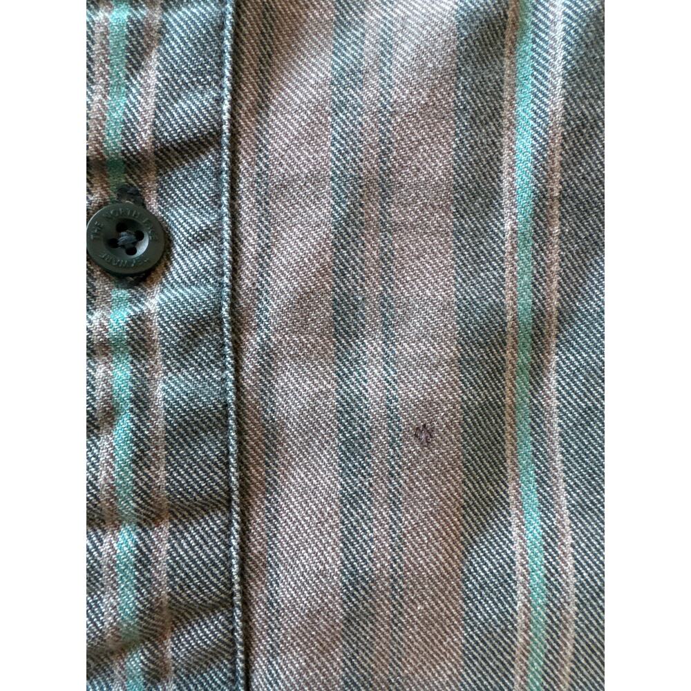 The North Face Small Faded Teal Blue Gray Tartan Plaid Flannel Button Down Shirt - Picture 4 of 8
